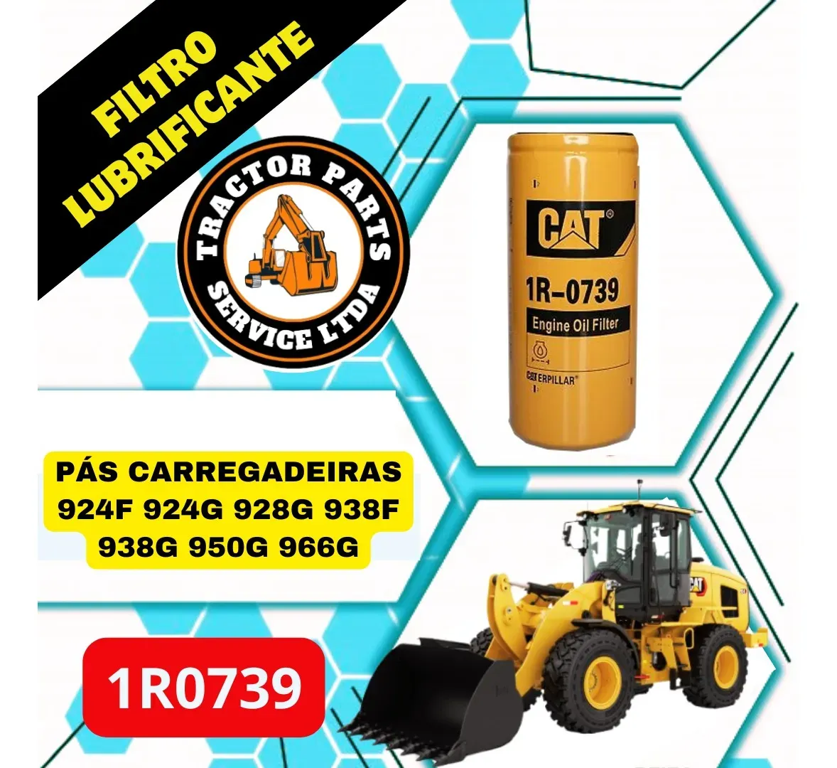 Filtro Lubrificante Original Caterpillar 1R0739 - Imagem 2