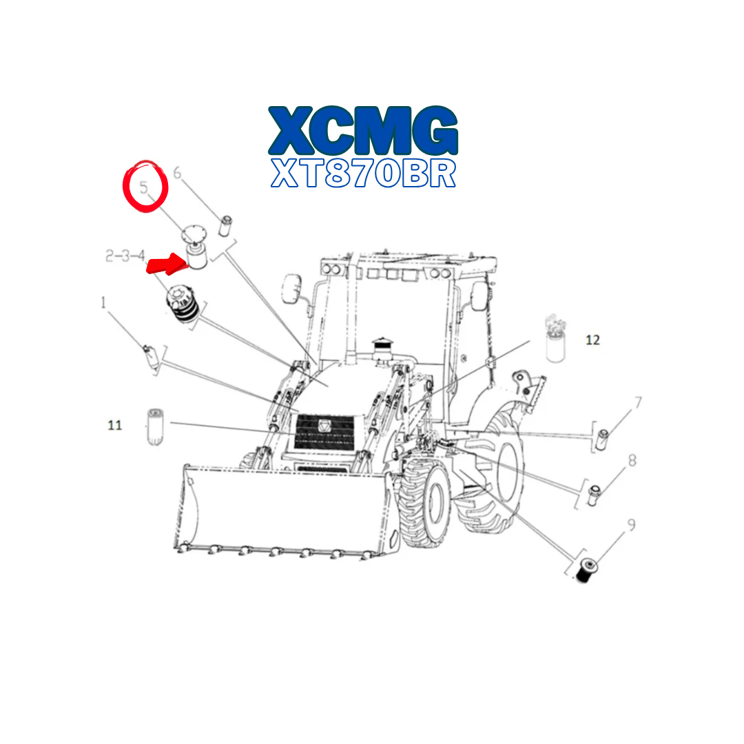 Filtro Hidráulico Retorno XCMG 803427333 803403760 XT870BR - Imagem 3