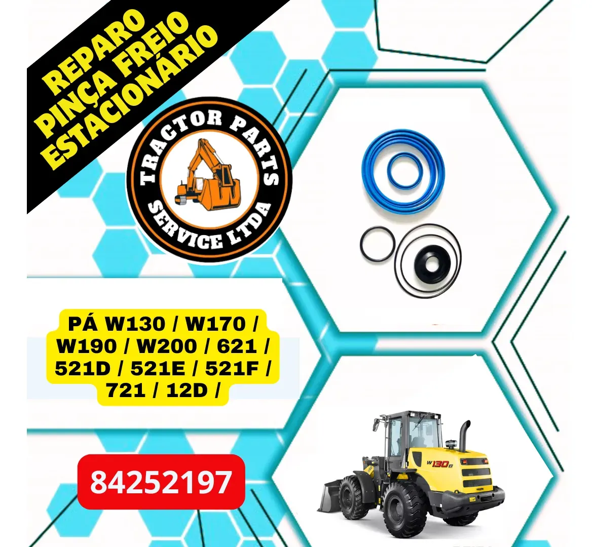 Reparo Da Pinça Freio Estacionario 84252197 Pá W130/621/12E - Imagem 2