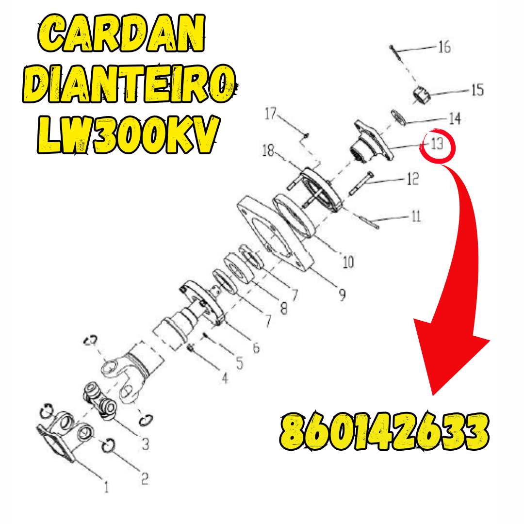 FLANGE DO CARDAN DIANTEIRO DA XCMG LW300KV 860142633 - Imagem 3